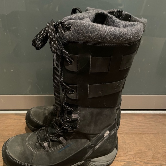 Merrell Winter hiking boots water resistant black grey Thinsulate 7.5 gray - Picture 3 of 5